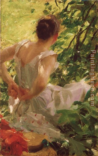 Woman dressing painting - Anders Zorn Woman dressing art painting